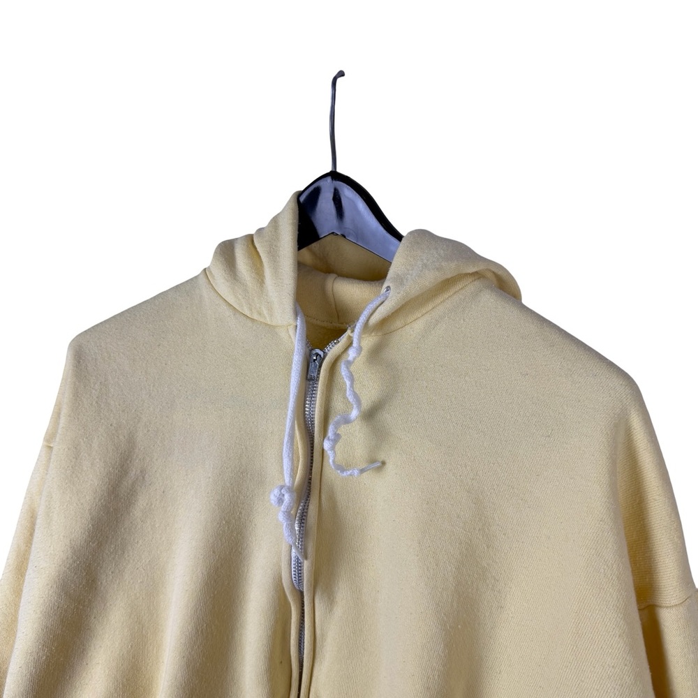 Vintage 1970s Pannill Made In USA Blank Yellow Full Zip Essential Hoodie Size XL - Picture 6 of 9